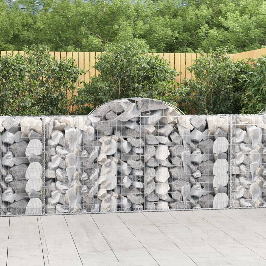 Arched Gabion Baskets 20 pcs 200x50x100/120 cm Galvanised Iron