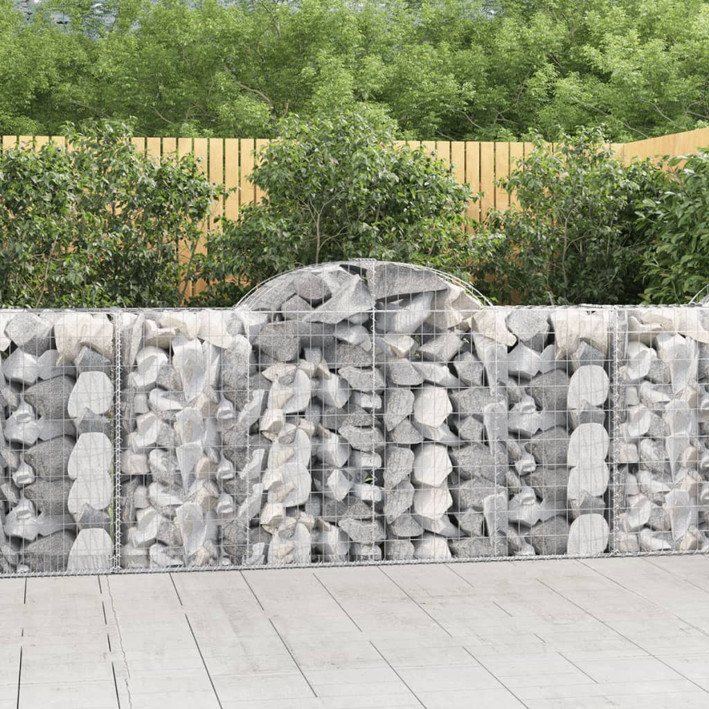 Arched Gabion Baskets 50 pcs 200x50x100/120 cm Galvanised Iron