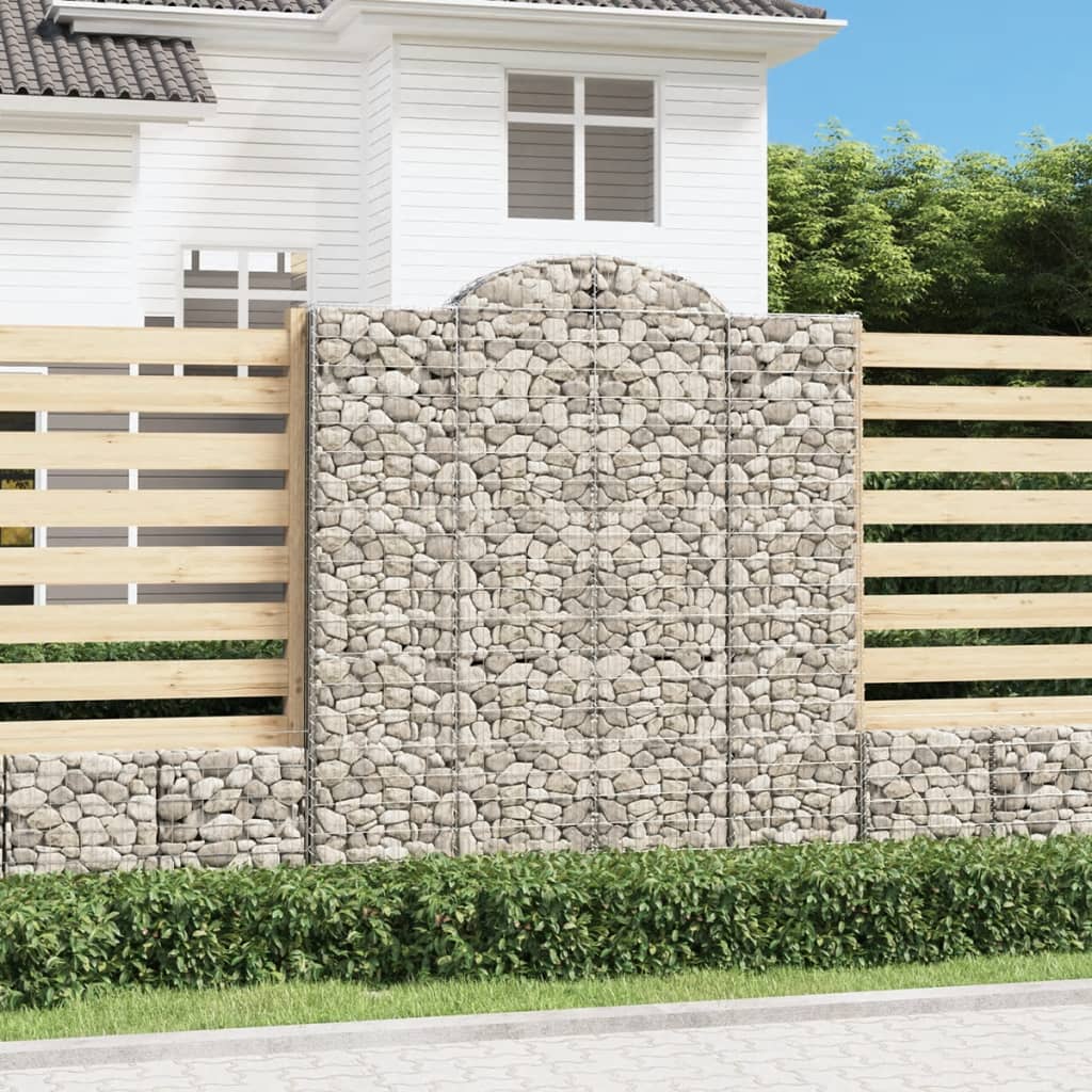 Arched Gabion Baskets 3 pcs 200x50x220/240 cm Galvanised Iron