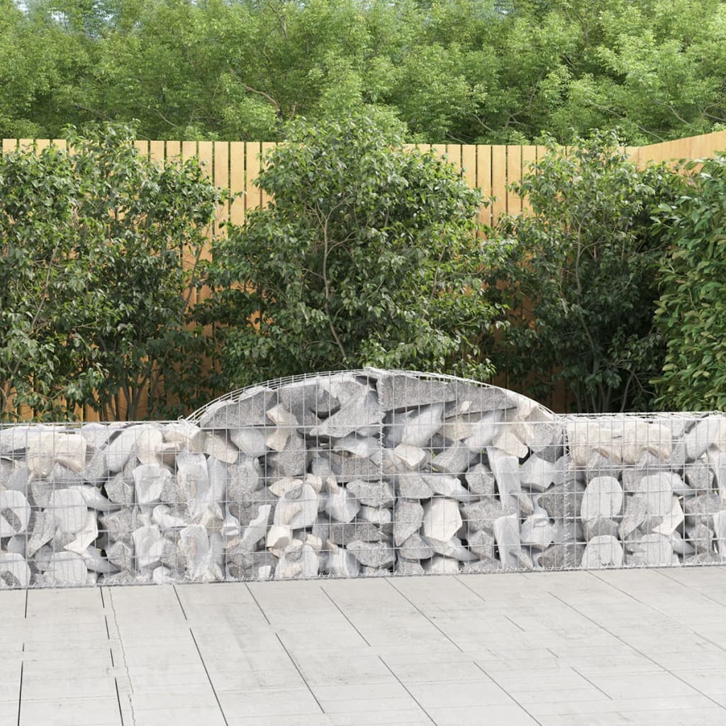 Arched Gabion Baskets 12 Pieces 300x30x60/80 cm Galvanised Iron