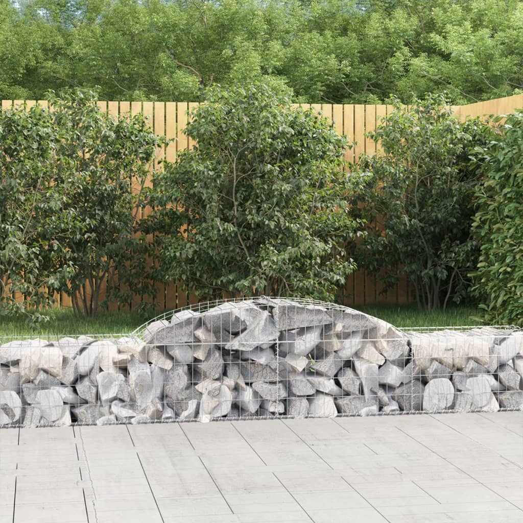 Arched Gabion Baskets 15 pcs 300x50x40/60 cm Galvanised Iron