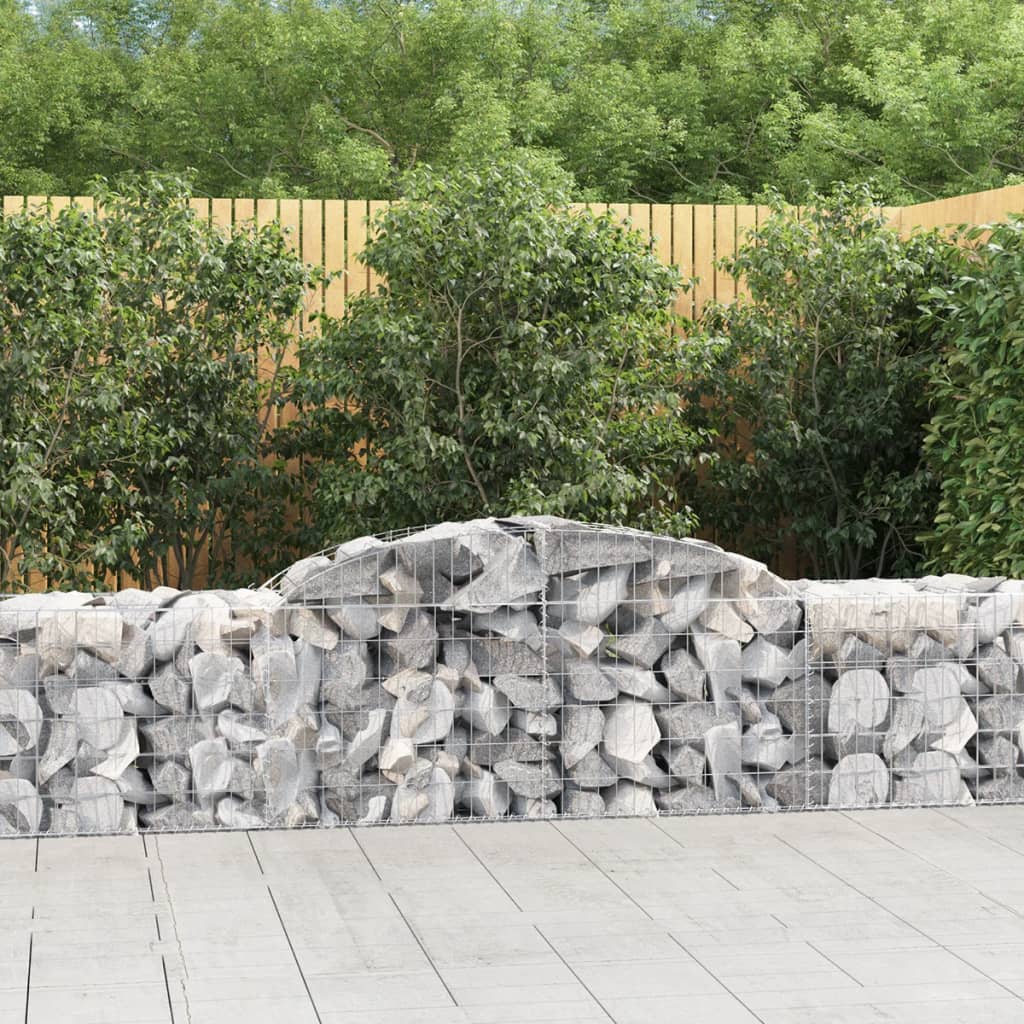 Arched Gabion Baskets 7 pcs 300x50x60/80 cm Galvanised Iron
