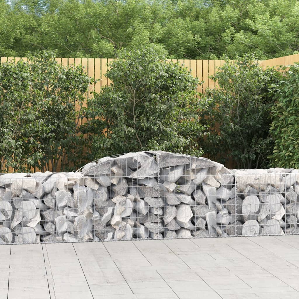 Arched Gabion Baskets 17 pcs 300x50x60/80 cm Galvanised Iron