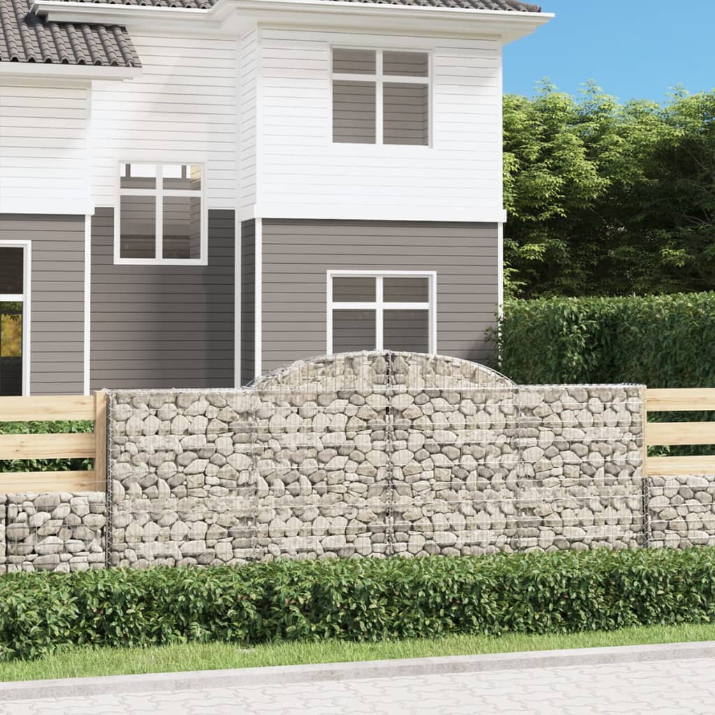 Arched Gabion Baskets 5 pcs 300x50x120/140 cm Galvanised Iron