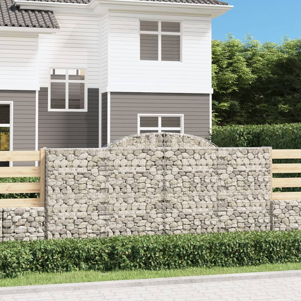 Arched Gabion Baskets 15 pcs 300x50x140/160 cm Galvanised Iron