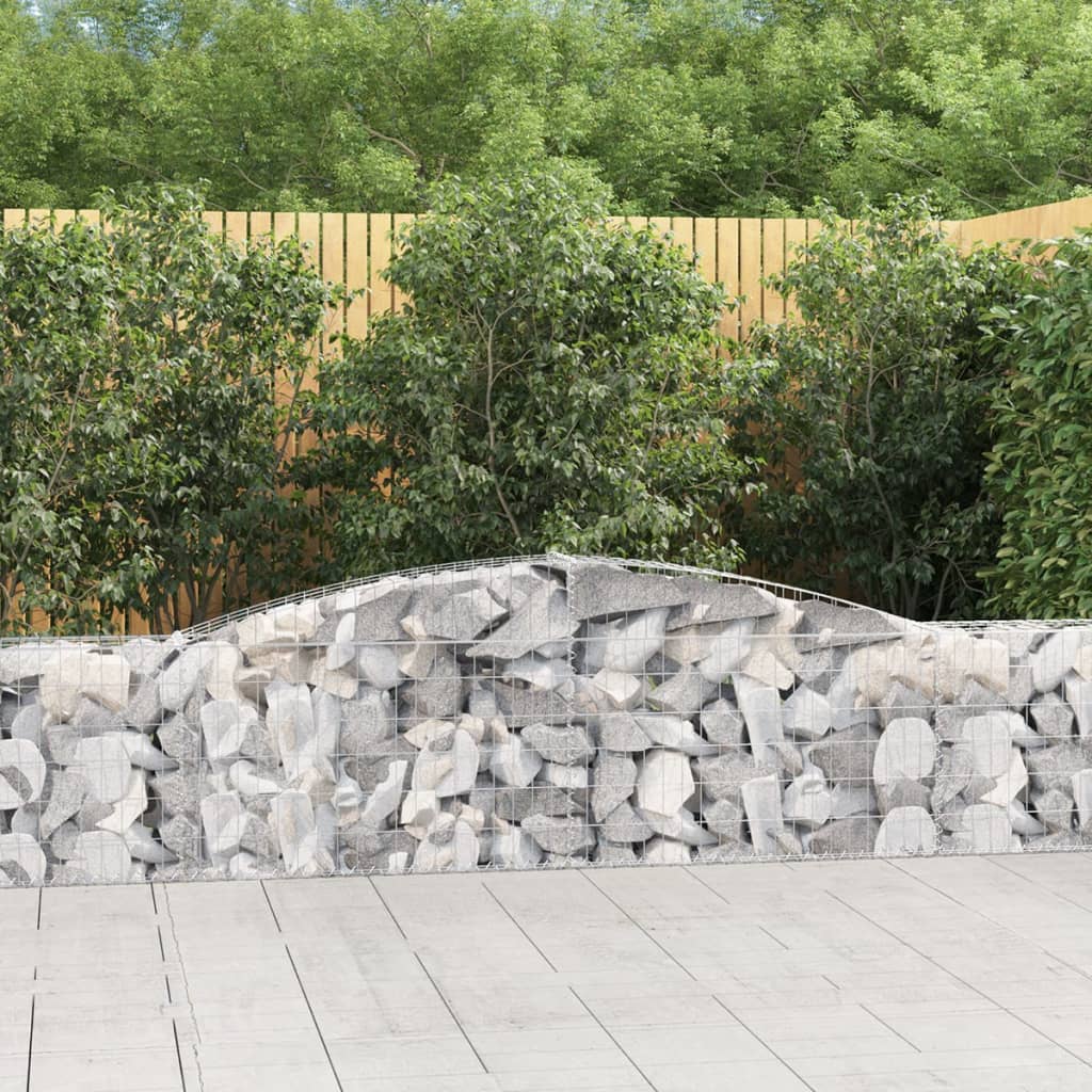 Arched Gabion Baskets 7 pcs 400x30x60/80 cm Galvanised Iron