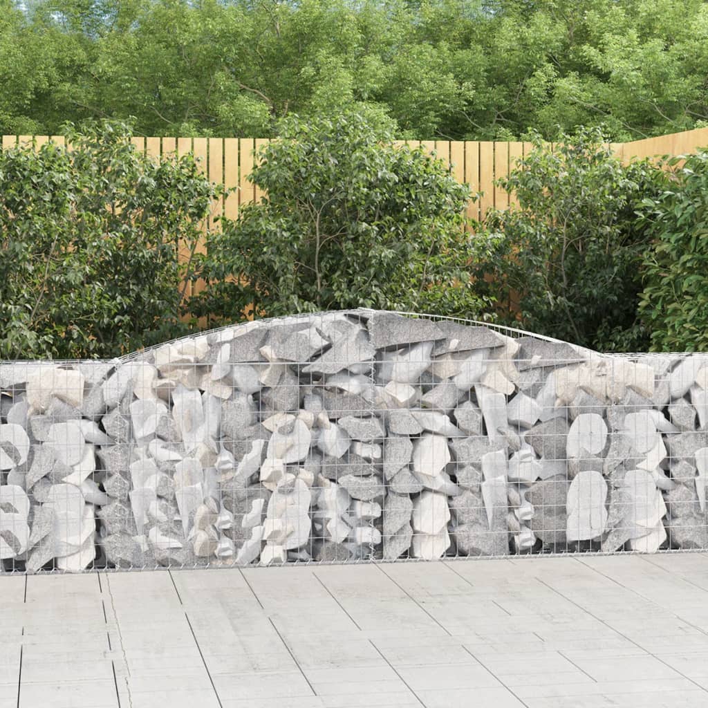 Arched Gabion Baskets 10 pcs 400x30x100/120 cm Galvanised Iron