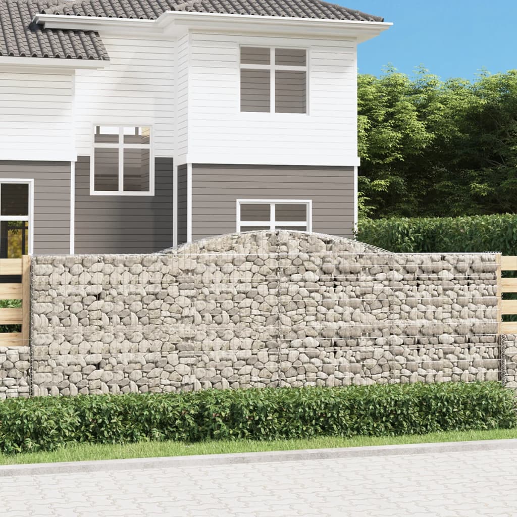 Arched Gabion Baskets 9 pcs 400x50x140/160 cm Galvanised Iron