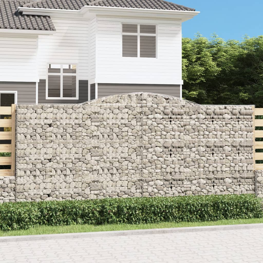 Arched Gabion Baskets 2 pcs 400x50x180/200 cm Galvanised Iron