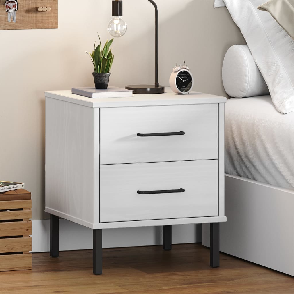Bedside Table - Edith Sam Nightstand White 40cm