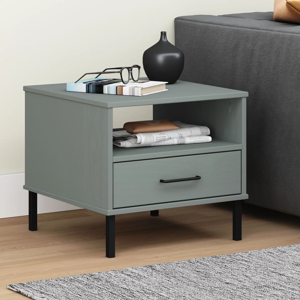 Bedside Table - Felic Nightstand Grey 50cm