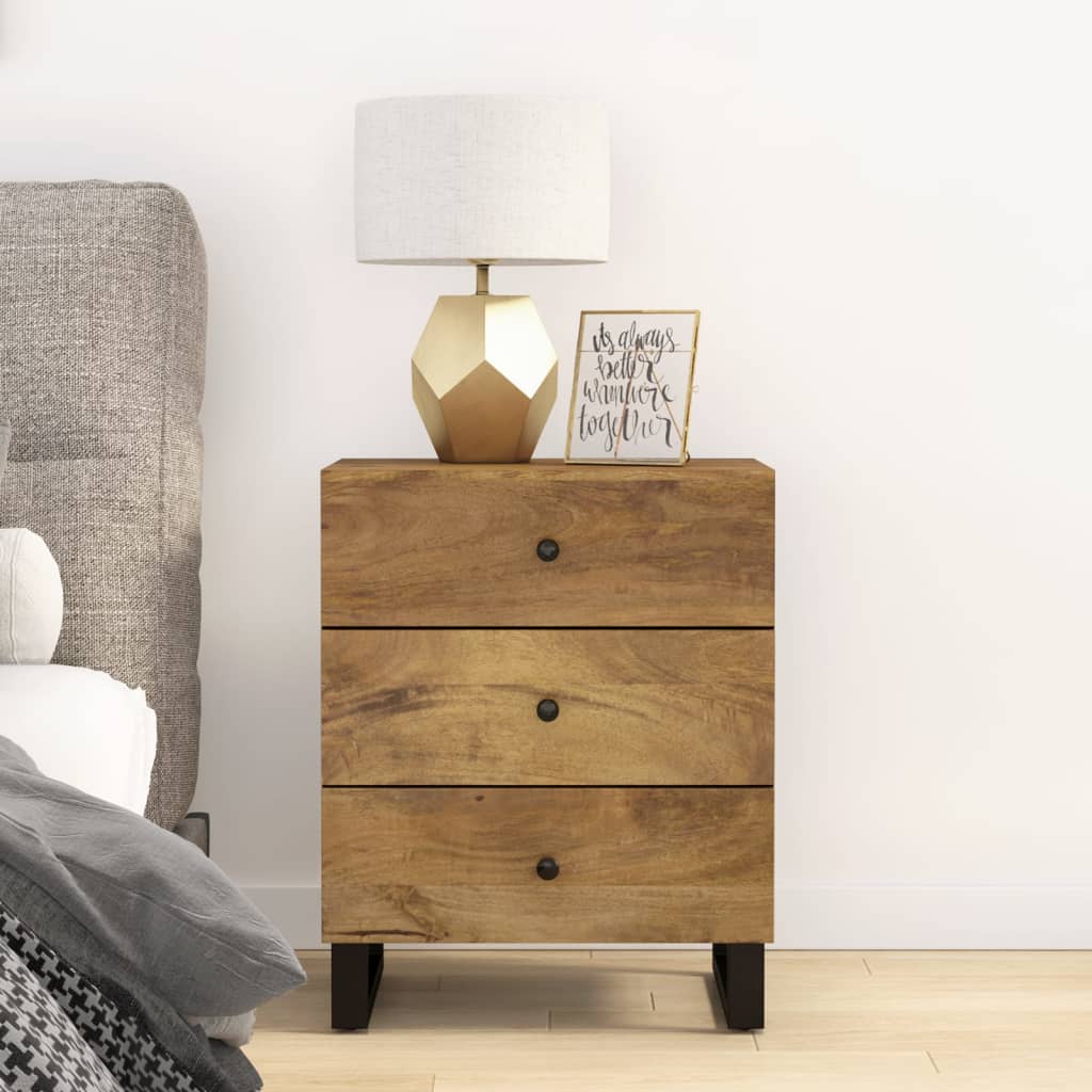 Bedside Table - CALGARY Ray Nightstand Honey Brown 50cm