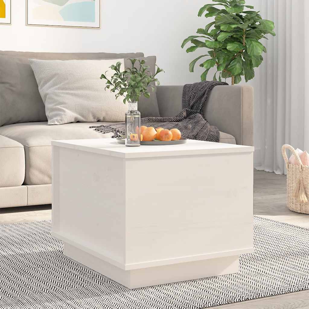 Coffee Table White 40x50x35 cm Solid Wood Pine