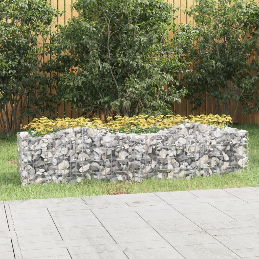 Arched Gabion Raised Bed 200x50x50 cm Galvanised Iron