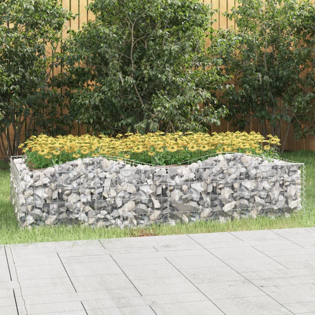 Arched Gabion Raised Bed 200x100x50 cm Galvanised Iron