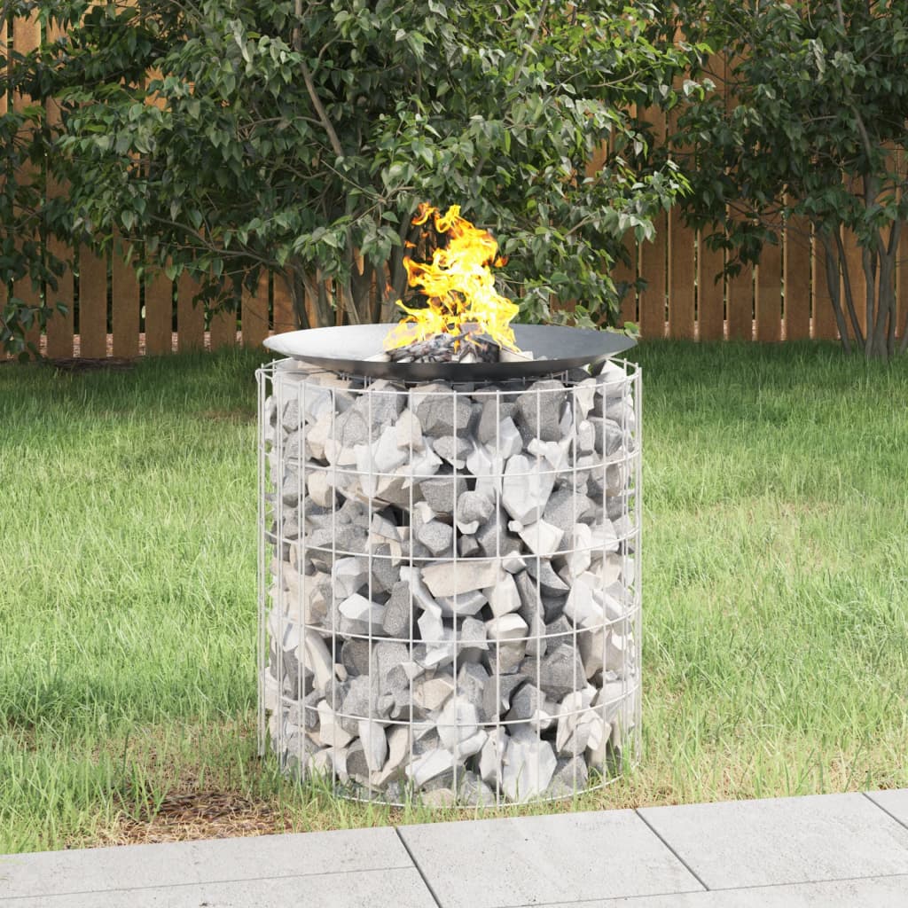 Gabion Fire Pit Ã ̃ 50 cm Galvanised Iron