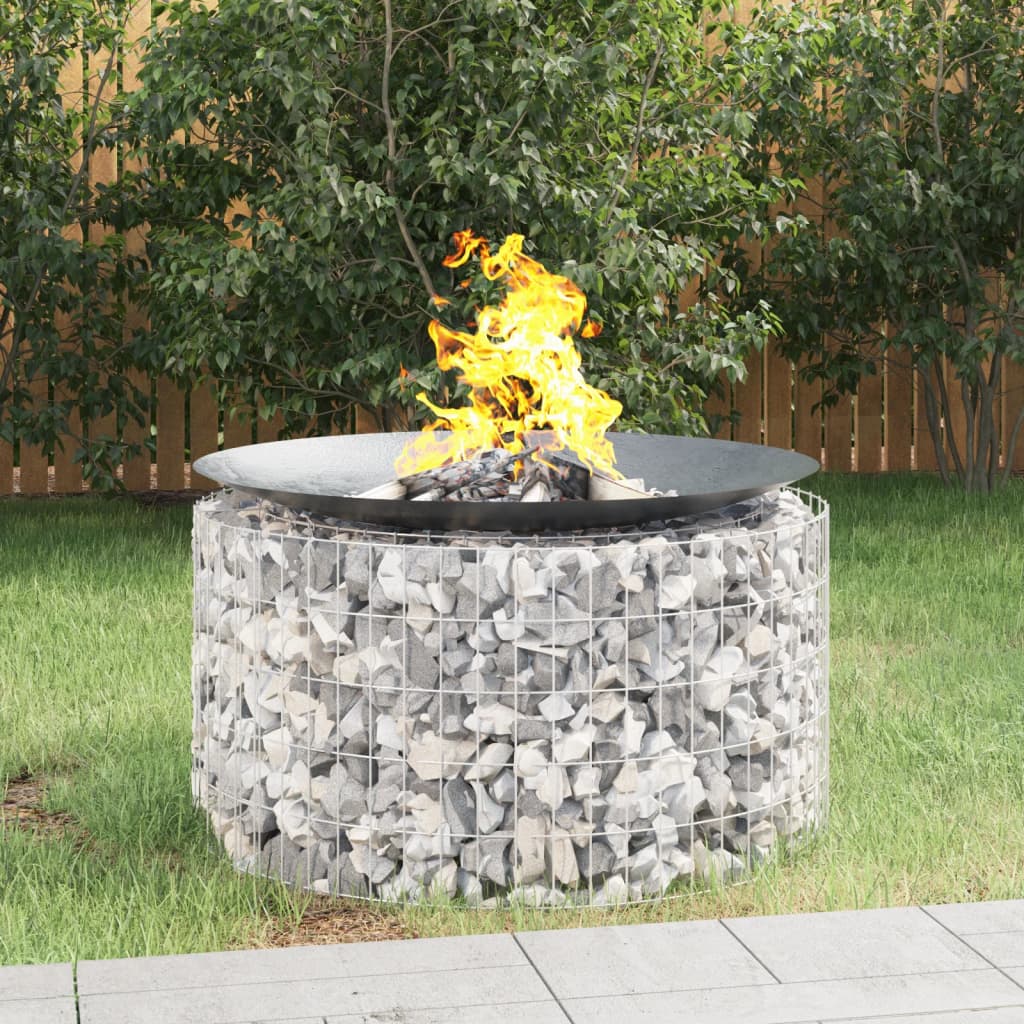 Gabion Fire Pit Ã ̃ 100 cm Galvanised Iron