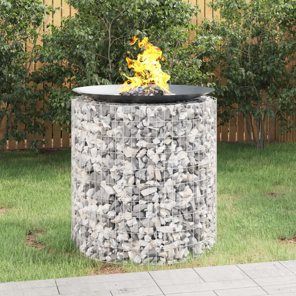 Gabion Fire Pit Ã ̃ 100 cm Galvanised Iron