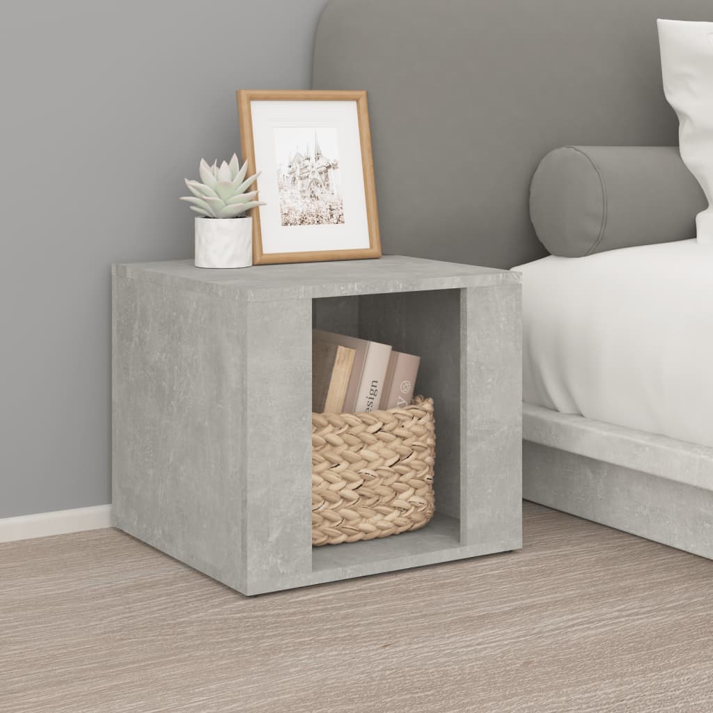 Bedside Table - KITCHENER Nightstand Concrete Grey 41cm