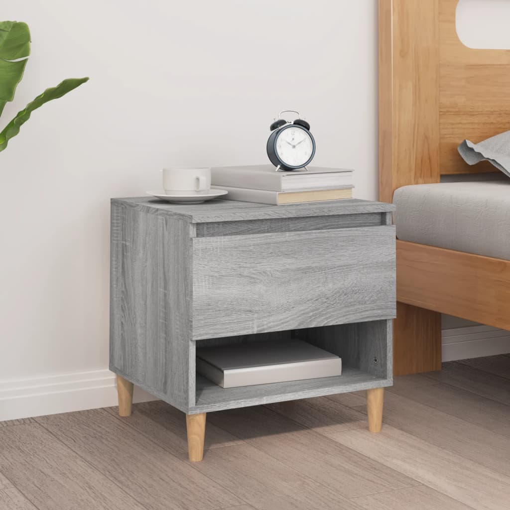 Bedside Table - CHARLOT Nightstand Grey Sonoma 50cm