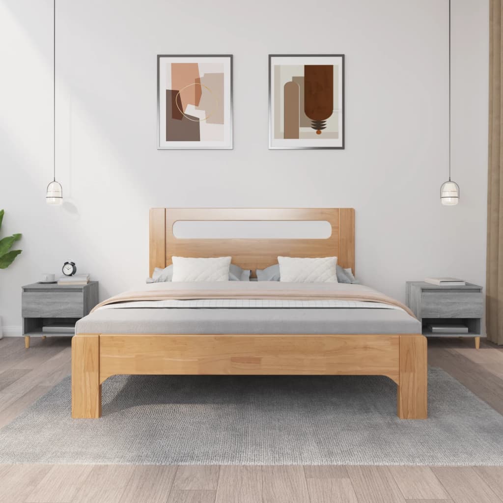 Bedside Table - CHARLOT 2 Piece Nightstand Grey Sonoma 50cm