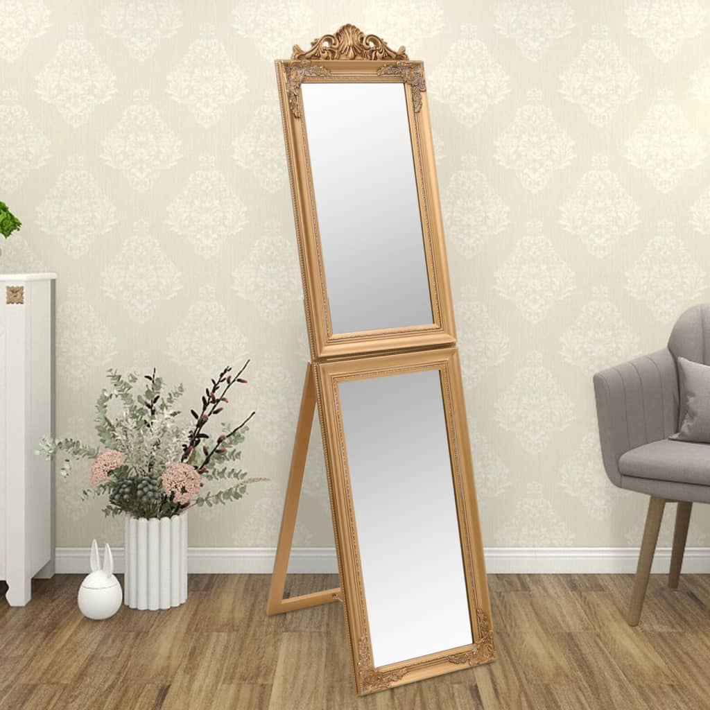 Free-Standing Mirror Gold 45x180 cm