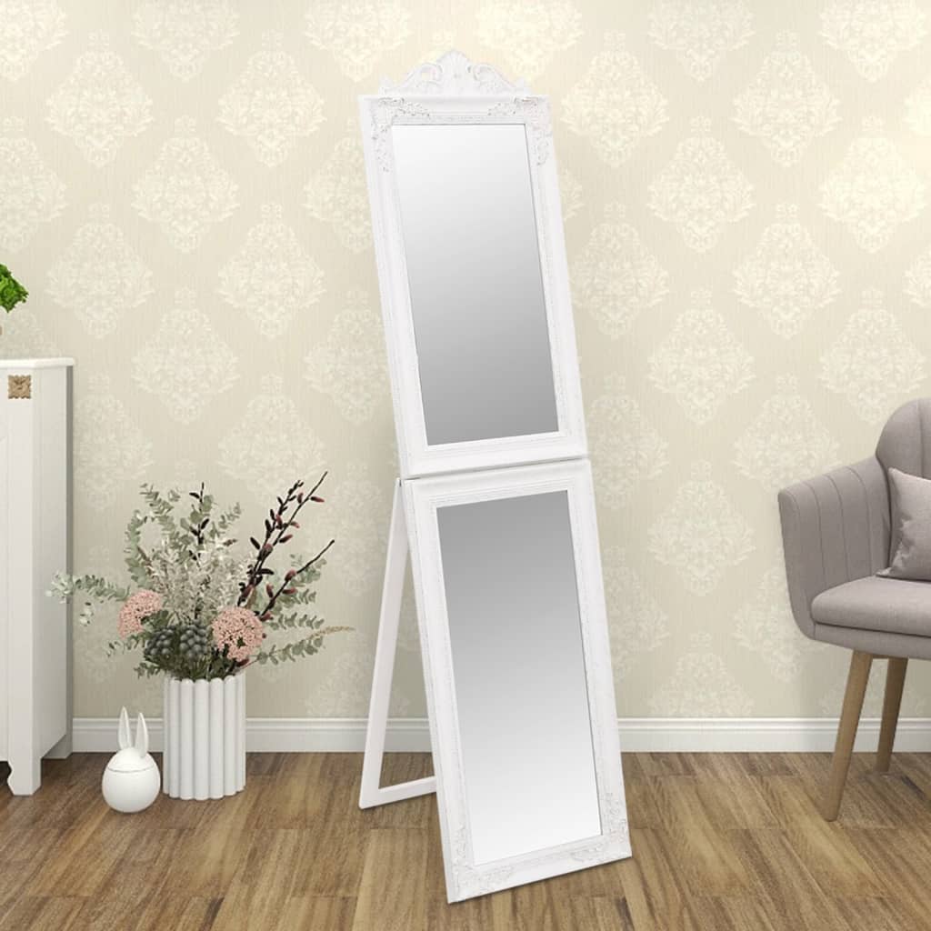 Free-Standing Mirror White 50x200 cm