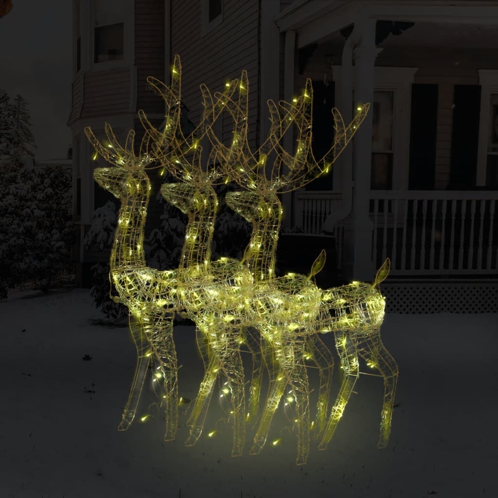 Briet Acrylic Reindeer Christmas Decorations 3 pcs 120cm Warm White