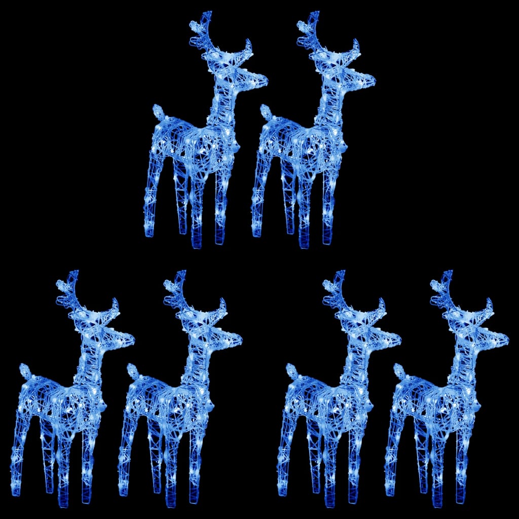 NOELLA Christmas Reindeers 6 pcs Blue 240 LEDs Acrylic