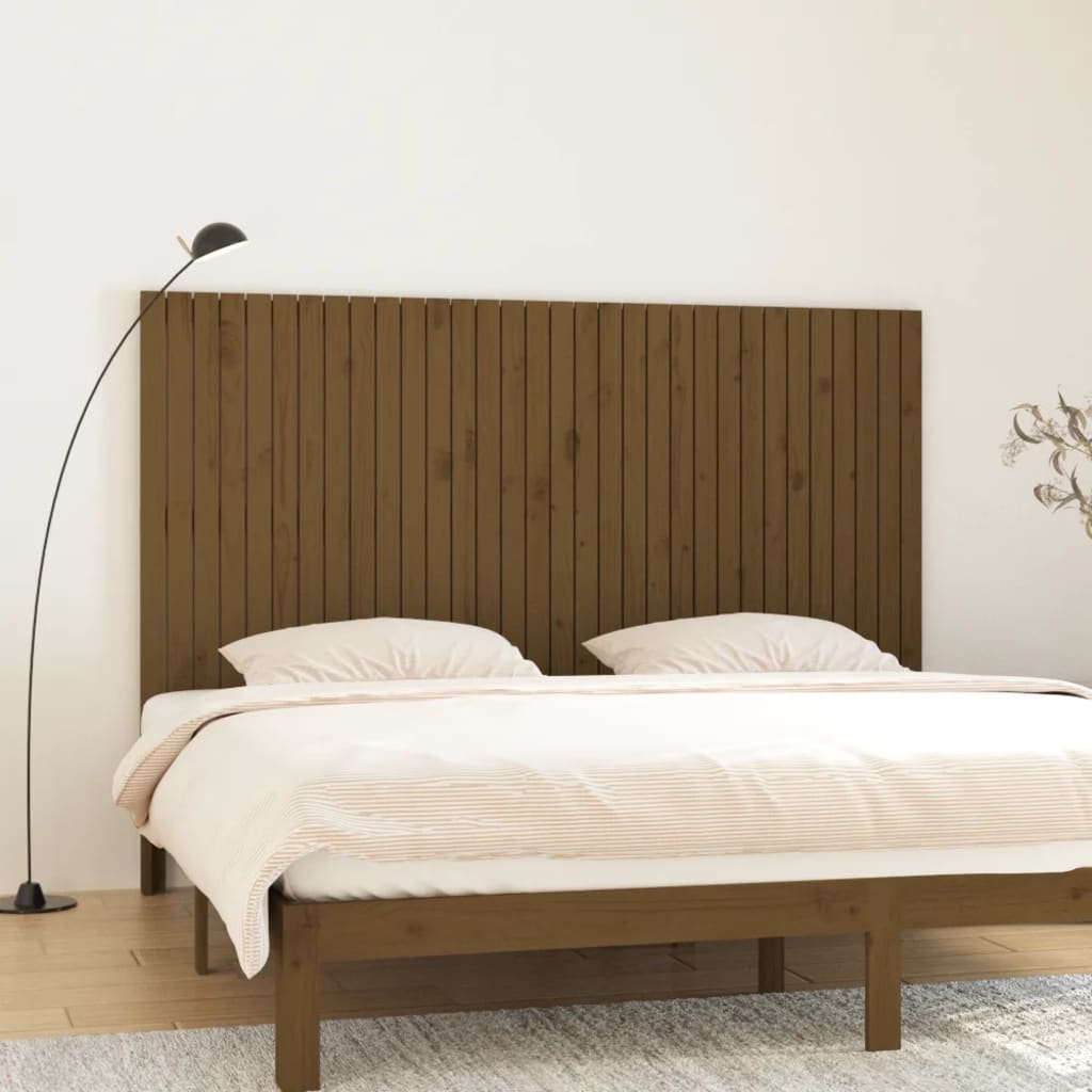 Wall Headboard Honey Brown 204x3x110cm Solid Wood Pine