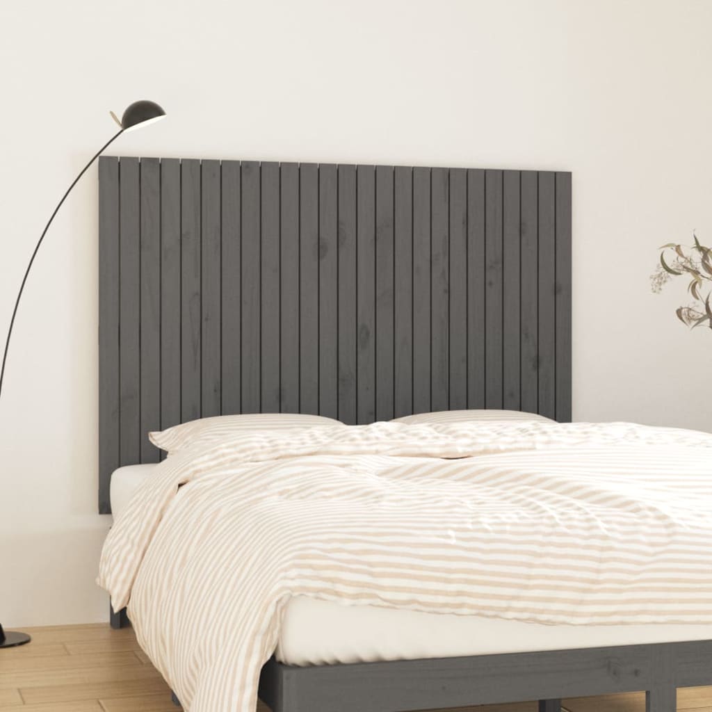 Wall Headboard Grey 159.5x3x110cm Solid Wood Pine