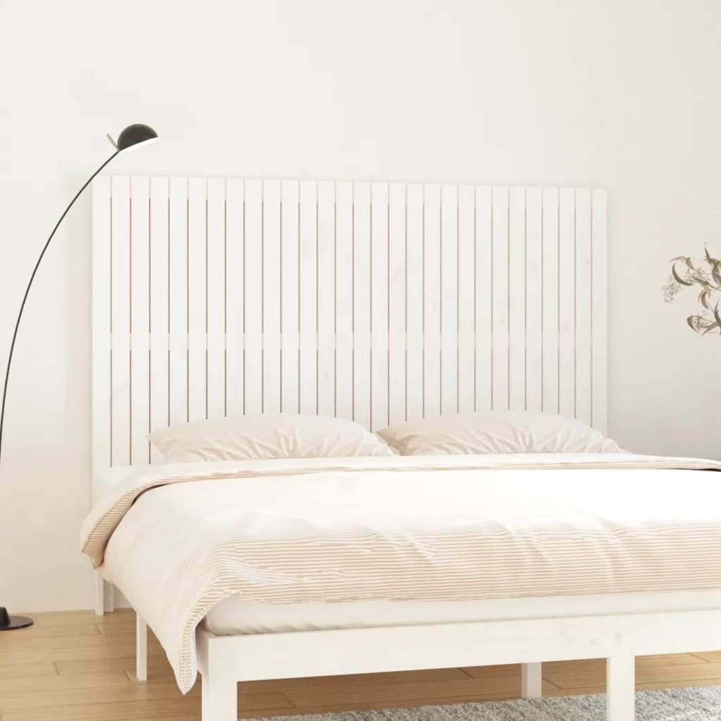 Wall Headboard White 185x3x110cm Solid Wood Pine