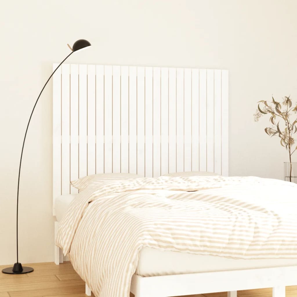 Wall Headboard White 140x3x110cm Solid Wood Pine