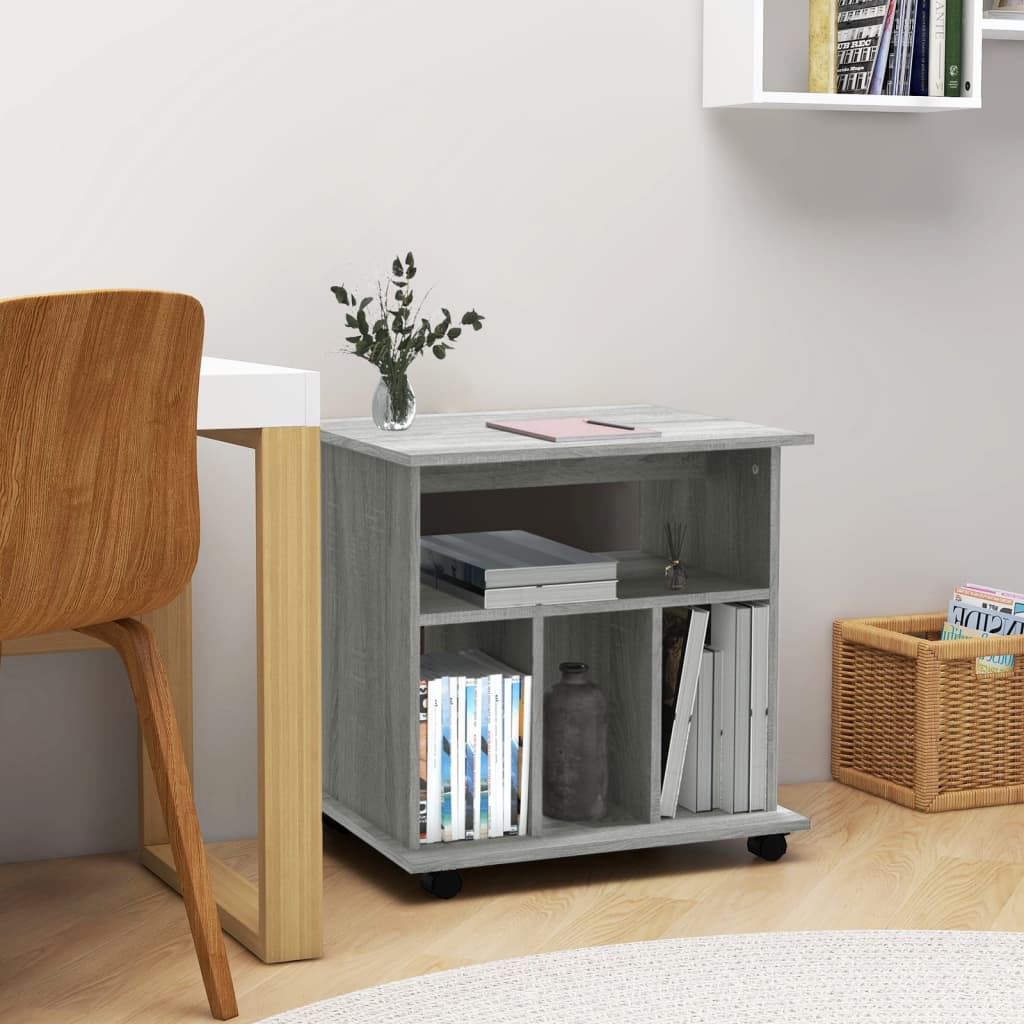 Rolling Cabinet Grey Sonoma 60x45x60cm Engineered Wood