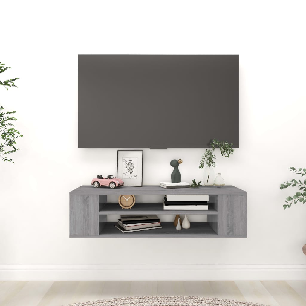 Hanging TV Cabinet Grey Sonoma 100x30x26.5cm Engineered Wood