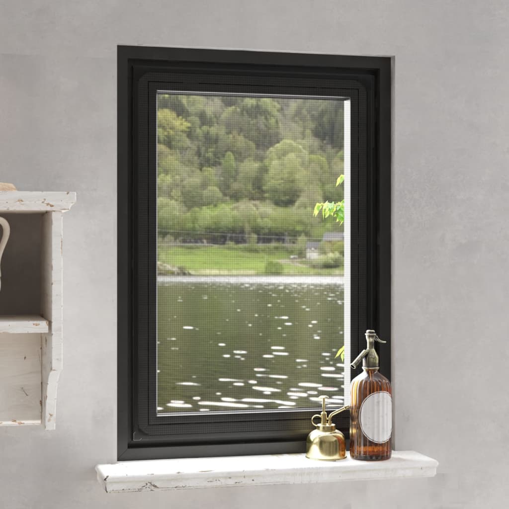 Magnetic Insect Screen for Windows Anthracite 80x120cm