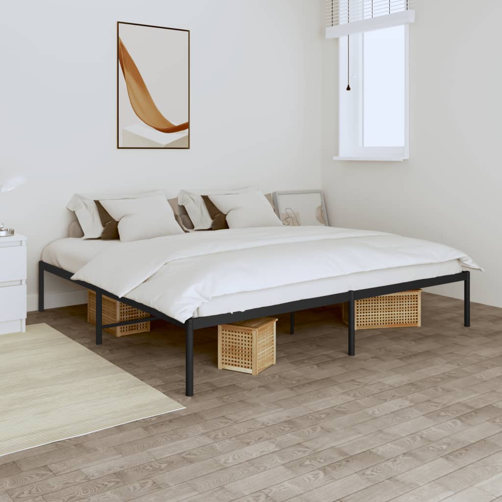 Metal Bed Frame Black 180x200 cm 6FT Super King