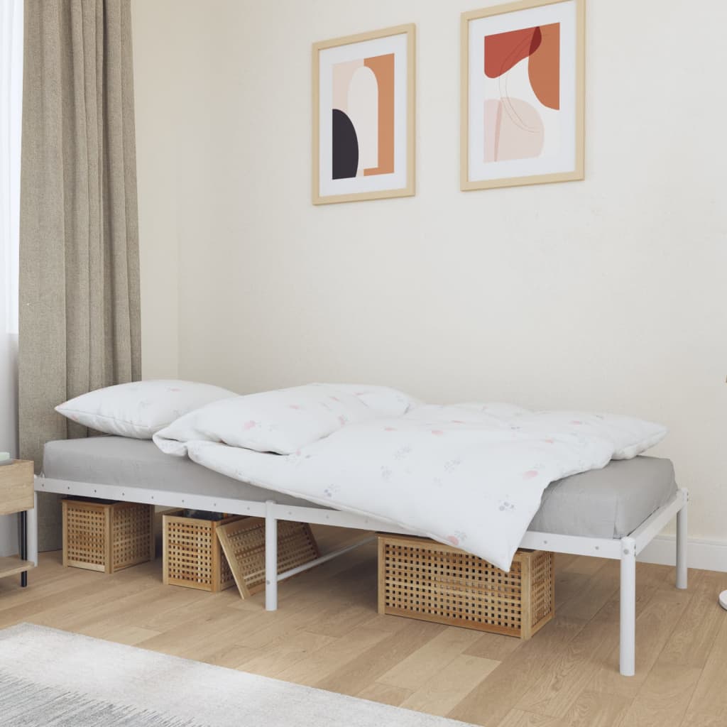 Metal Bed Frame White 80x200 cm