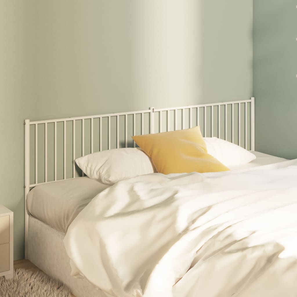 Metal Headboard White 200cm