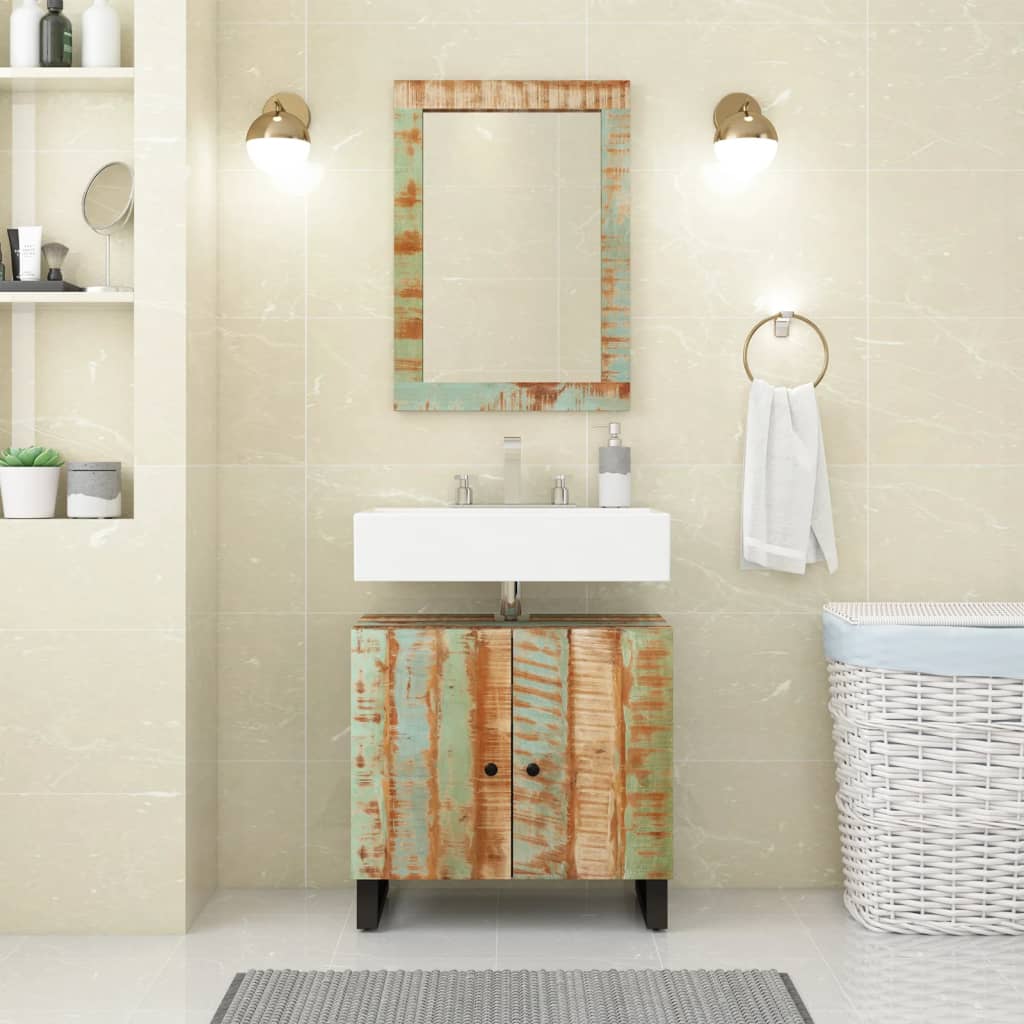Sink Cabinet 62x33x58 cm Solid Wood Reclaimed and Engineered Wood