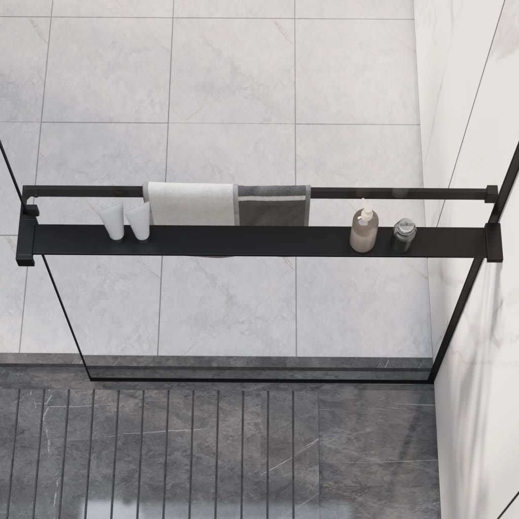 Shower Shelf for Walk-in Shower Wall Black 80 cm Aluminium