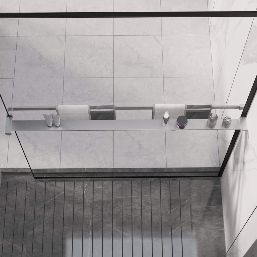 Shower Shelf for Walk-in Shower Wall Chrome 115cm Aluminium