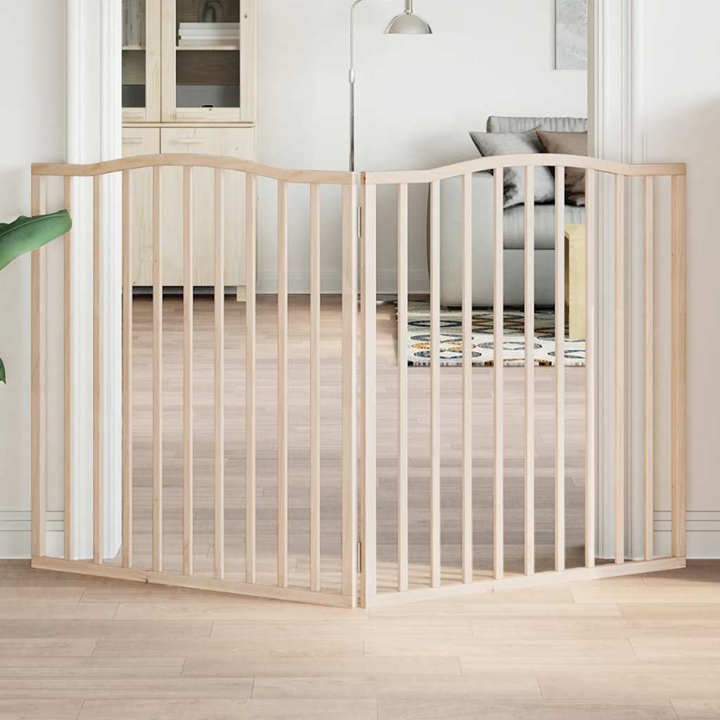 Dog Gate Foldable 2 Panels 160 cm Poplar Wood