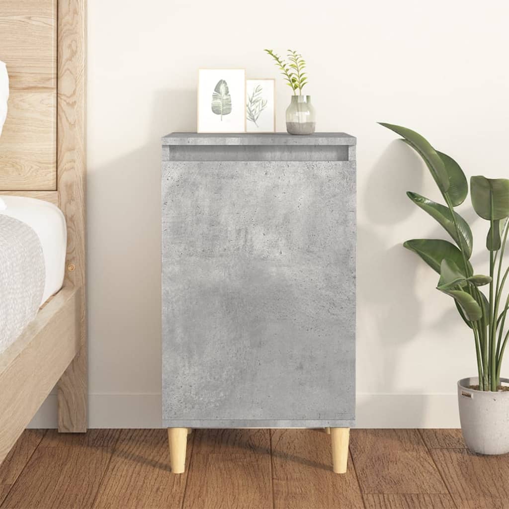 Bedside Cabinet - Concrete Grey Engineered Wood