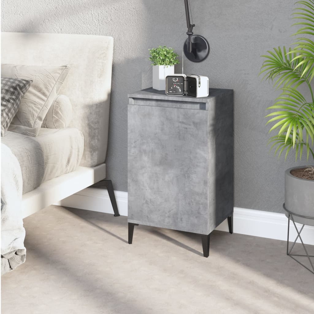Bedside Table - MONTGOMERY Dex Nightstand Concrete Grey 40cm