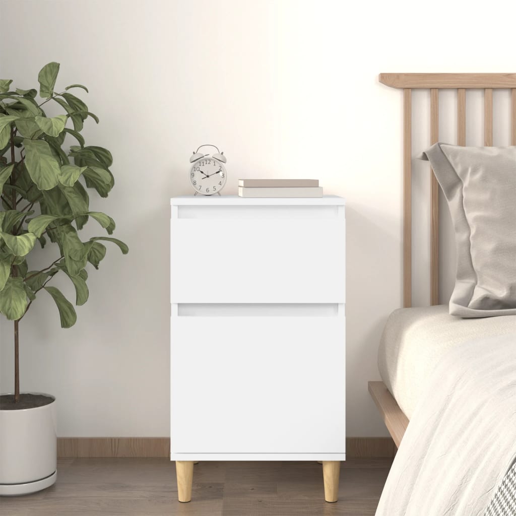 Bedside Table - MONROE Ivy Nightstand White 40cm