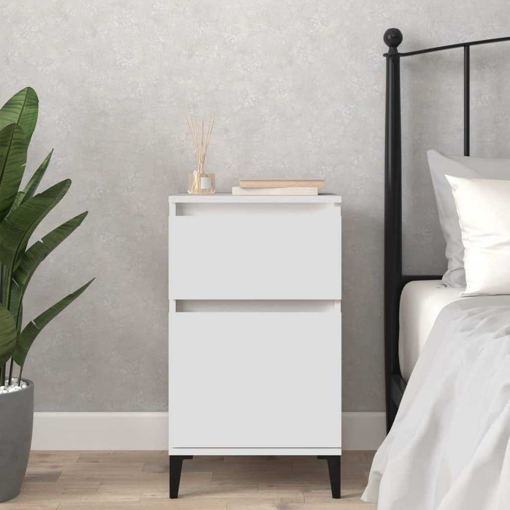 Bedside Table - MONROE Sid Nightstand White 40cm