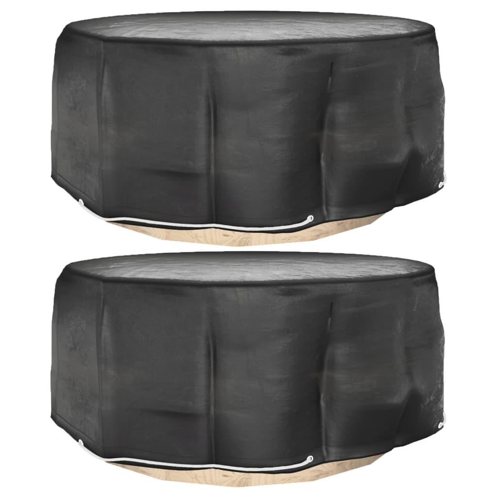 Garden Furniture Covers 2 pcs 10 Eyelets Ã ̃260x90 cm Round