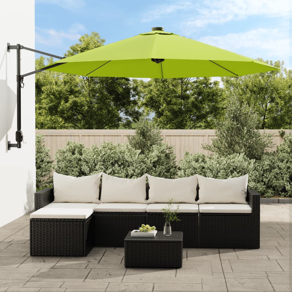 Wall Mounted Parasol Apple Green 290cm