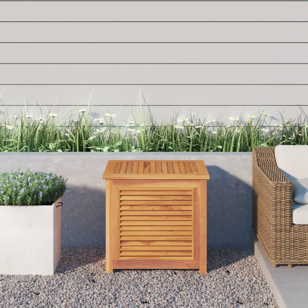 Garden Storage Box with Bag 60x50x58 cm Solid Wood Teak